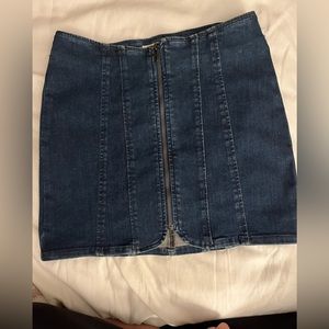 Free people denim mini skirt